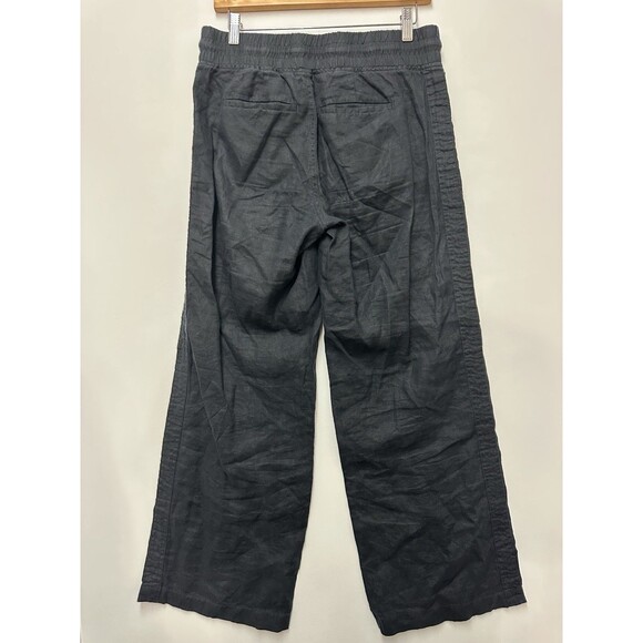 Athleta Women’s Cabo Linen Wide Leg Pants Black Size 2 Drawstring - Picture 2 of 13